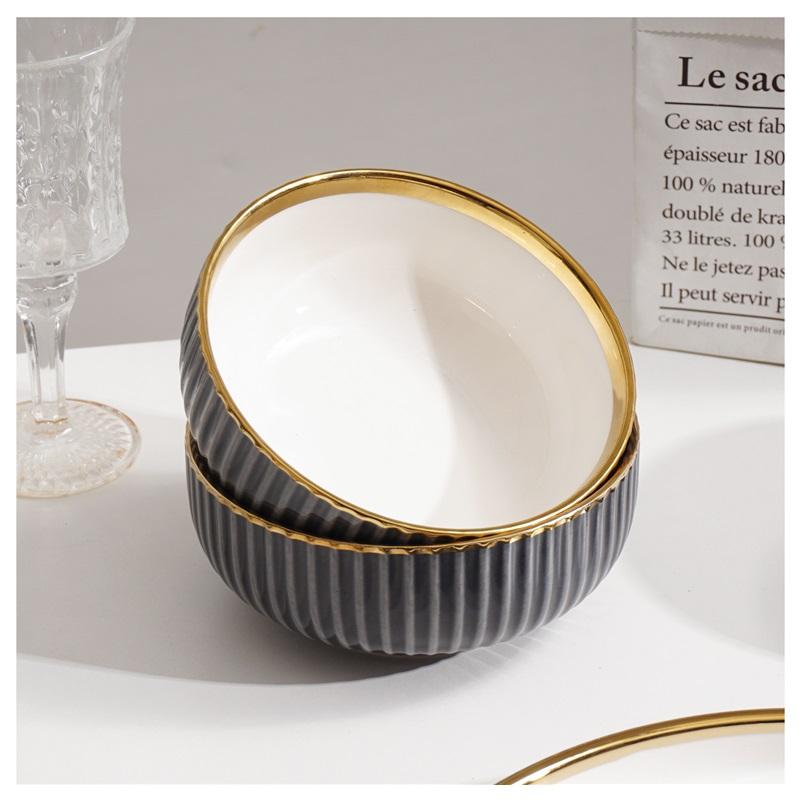 High End Luxury Ceramic Tableware Set Coffee Cups Round Plates Rectangular Platters European Style Home Use Combination