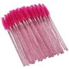 50pcs Nylon Makeup Brush Mascara Wands Eyelash Eyebrow Disposable Portable BrushRose Red