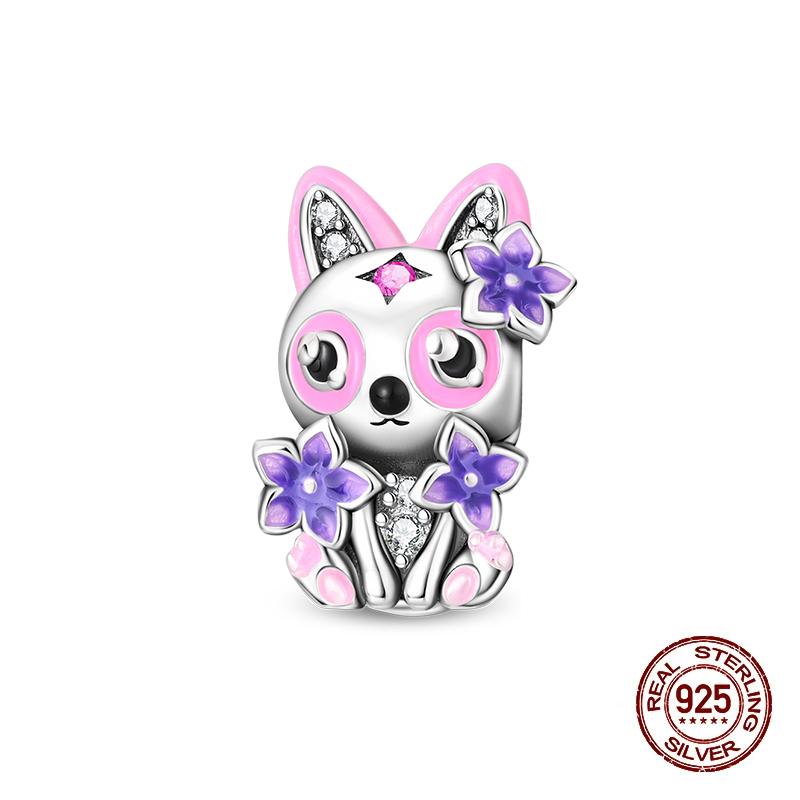 Charms Kupferrosa Katze Eule Tier Herz Zirkonia Charm Perlen Passen Original Armbänder Feiner DIY Schmuck