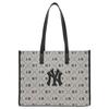 New MLB Monogram Collection Cotton Tote Bag Shopping Bag Handbag Shoulder Bag Women's Black 3AORL013N-50BKS
