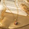 Live Broadcast Fireworks Earrings & Pendant Necklace: Women’s Multi-color Zircon Clavicle Chain, Versatile & Fashionable