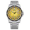 Stainless Steel Marine 1810 Eco-Drive Yellow Dial Men's Analog Watch Aw1816-89X, Modern