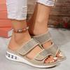 2024 Summer Fashion Slippers Women Rhinestone Shoes for Women Comfort Solid Casual Open Toed Slippers Female Zapatos Luxury