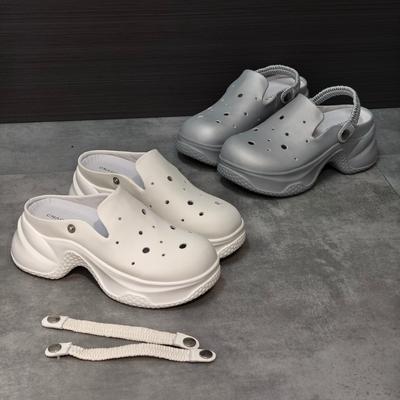2025 Summer New Thick-soled Cloud Hole Shoes Women's Height Increase Non-slip Outer Wear Stepping On Shit Seaside Beach Shoes Sandals