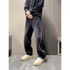 Washed Retro Tooling Jeans Men's Straight Loose Scimitar Wide Legs American High Street Pants Trendy Brand Ruffian Handsome Splicing