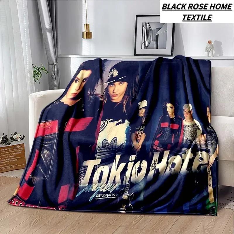 Coperta Artistica di Moda Tokio Hotel Rock Band Lenzuolo di Lusso per Camera da Letto Coperta Calda per Viaggi all'Aperto Campeggio Picnic Pausa Pranzo