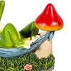 Mushroom Hammock Frog Figurine Garden Frog Statue Lying Frog Ornament for Balcony Yard Art Indoor Desk Decoration