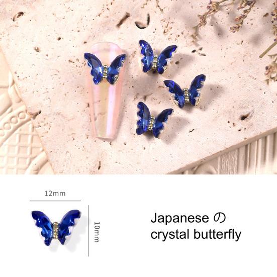 10 Pièces Décor Faux Ongles Brillant Art Tridimensionnel Ne Décolore Pas DIY Cristal Manucure Artisanat Ongle Papillon