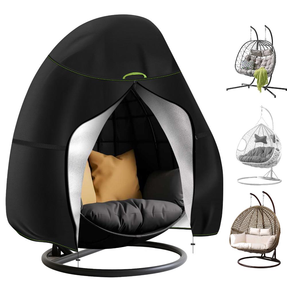 

Patio Hanging Egg Chair Cover Waterproof 210D Heavy Duty Single/Double Seat Cocoon Swing Egg Chair Covers Garden Dust Protector 115X190CM