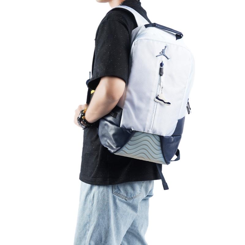 Jordan Polyester With Polyurethane Backpack Regular Unisex White & Obsidian Color Jordan HA4470-100