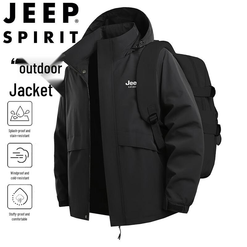 

JEEP SPIRIT Men s Windproof Hooded Outdoor Jacket 5XL