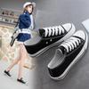 Shoes For Women Low-Top Vulcanized Canvas Platform Sneakers Black Flats Tennis Female Classic Student Small Couples Skateboard