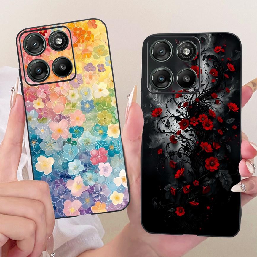 Flower Cartoon Fashion Design Phone Case For Motorola Moto G17 Power G15 Power MotoG17 Funda Soft Black Silicone Back Cover