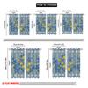 2pcs,2D Plane Printing Print Curtains Blue Yellow Floral Stripes Polyester (without Rod) Decorations Inside Use for Bedroom,