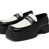 Square head leather shoes big head small leather shoes casual shoes large size thick sole derby shoes