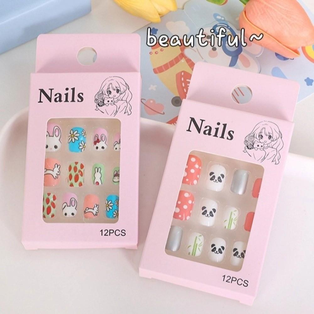 Schneeflocken Schneemann Kinder Cartoon Falsche Nägel Hase Blume Kinder Falsche Nagelverlängerung Weihnachtsfeier