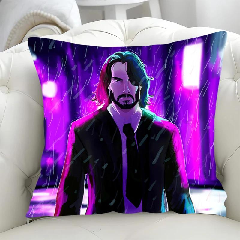 Sofa Cushion Cover 45x45cm John Wick Pillowcase 45*45 Pillow Cases for Bed Fall Decor Decorative Pillowcases 40x40 Lounge Chairs
