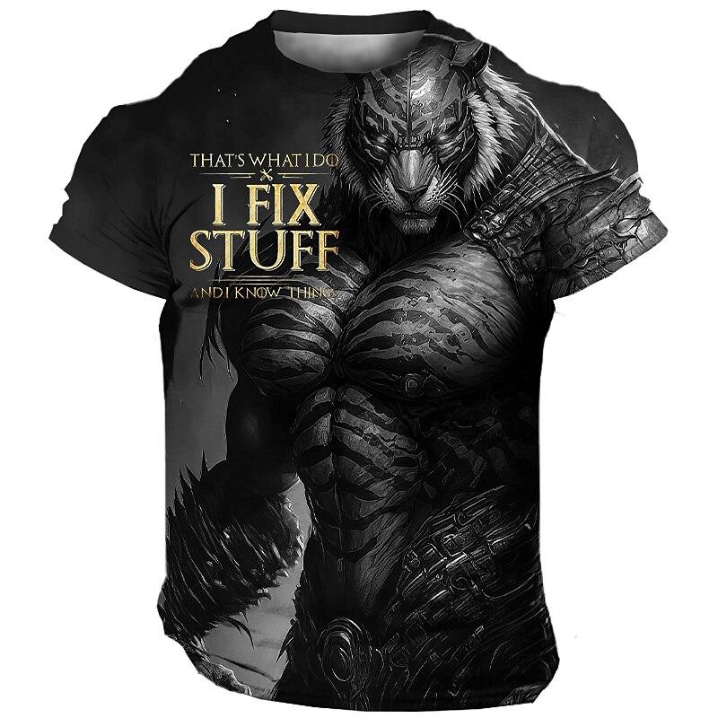 Oversized Unisex's T-shirt 3d Tiger Print Tees Tops Summer Casual Unisexs Animal Pattern T Shirt Streetwear Quick Dry Fashion Clothes