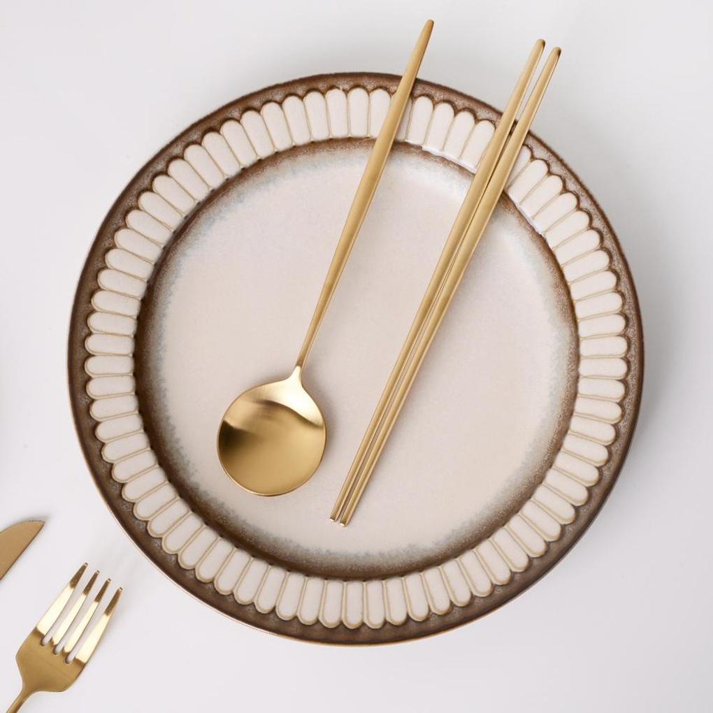 

Avella Premium Glossy and Matte Dinnerware Gold Chopsticks