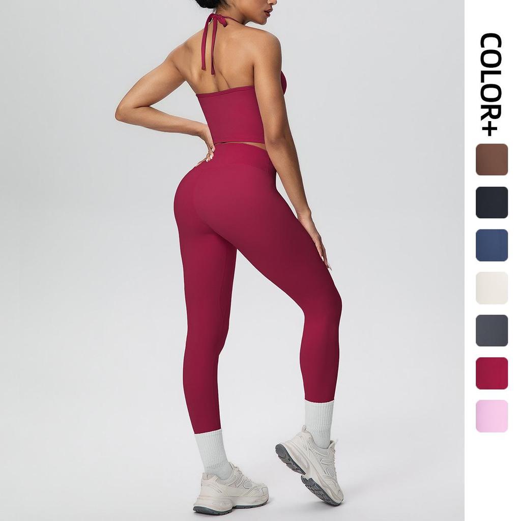 Strappy Back Sports Bra & High-Waisted Butt-Lifting Yoga Pants - Women's Activewear