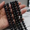1String, Handmade Round Pearl, 9-10mm, Black Natural Freshwater Pearls Beads for Jewelry Making DIY Necklaces Bracelets Crafts Length 36cm