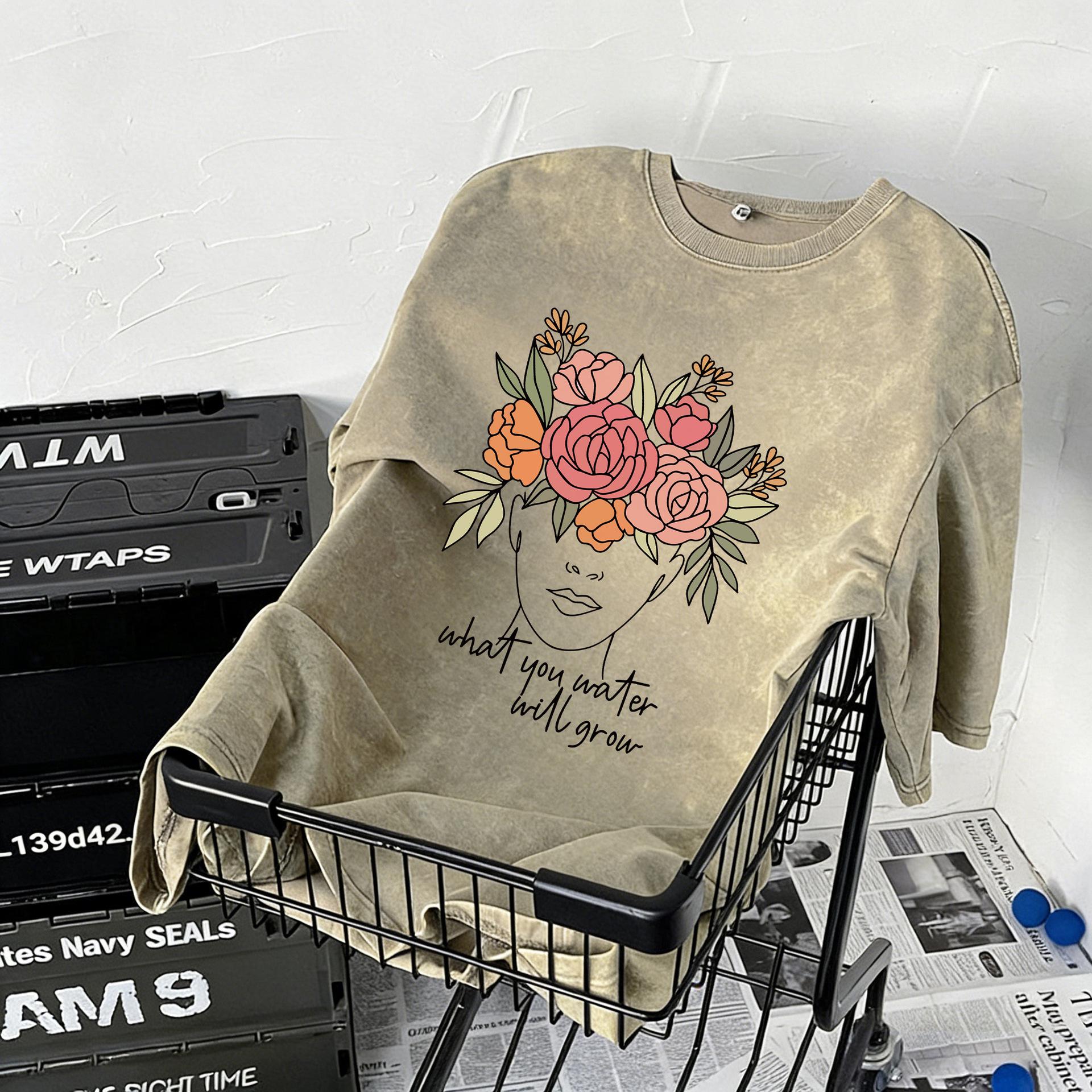 Women s Vintage Green Distressed Cotton T-Shirt - Summer Loose Fit, Short Sleeve, Trendy Retro Style 3XL