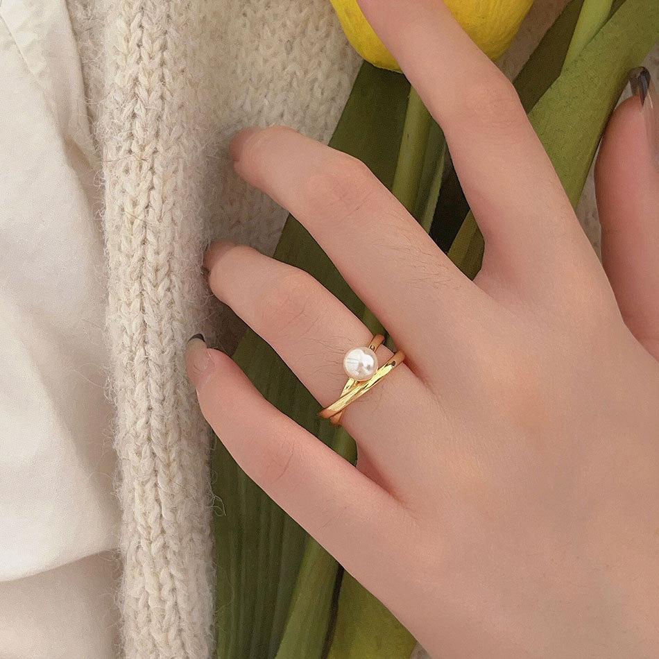 

925 Sterling Silver Irregular Pearl Rings For Women Aesthetic Luxury Jewelry Accessories Wholesale Jewellery Money 925 золотистий