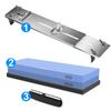 Grit 240-8000# Sharpening Stone Stainless Steel Base with Double-Sided Whetstone Adjustable Holder Kitchen Sharpening System