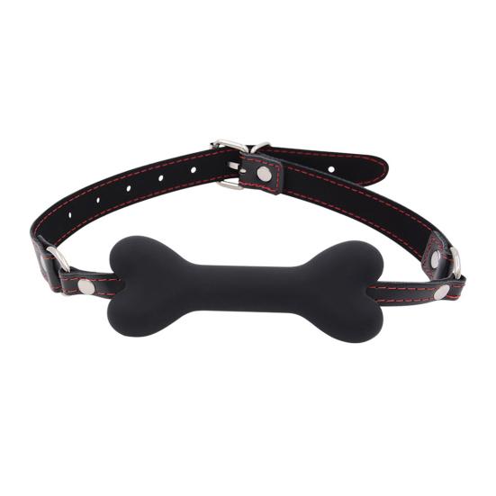 Bone-Shaped Silicone Ball Gag Adjustable BDSM Mouth Restraint for Bondage Roleplay Soft Body-Safe Discreet Adult Toy for Couples' Play