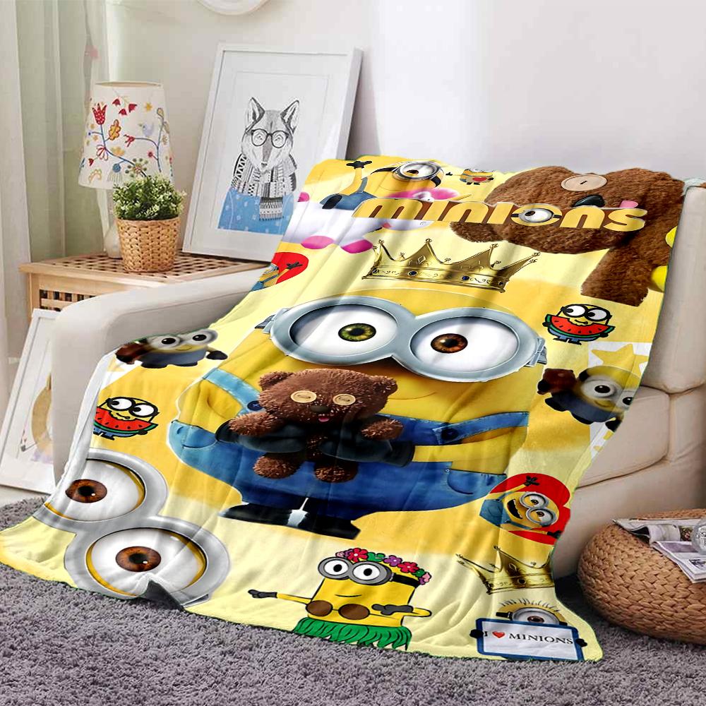 Minions Friends Adventure Blanket Soft Throw Blanket For Home Bedroom Bed Sofa Travel Office Solid Christmas Blanket