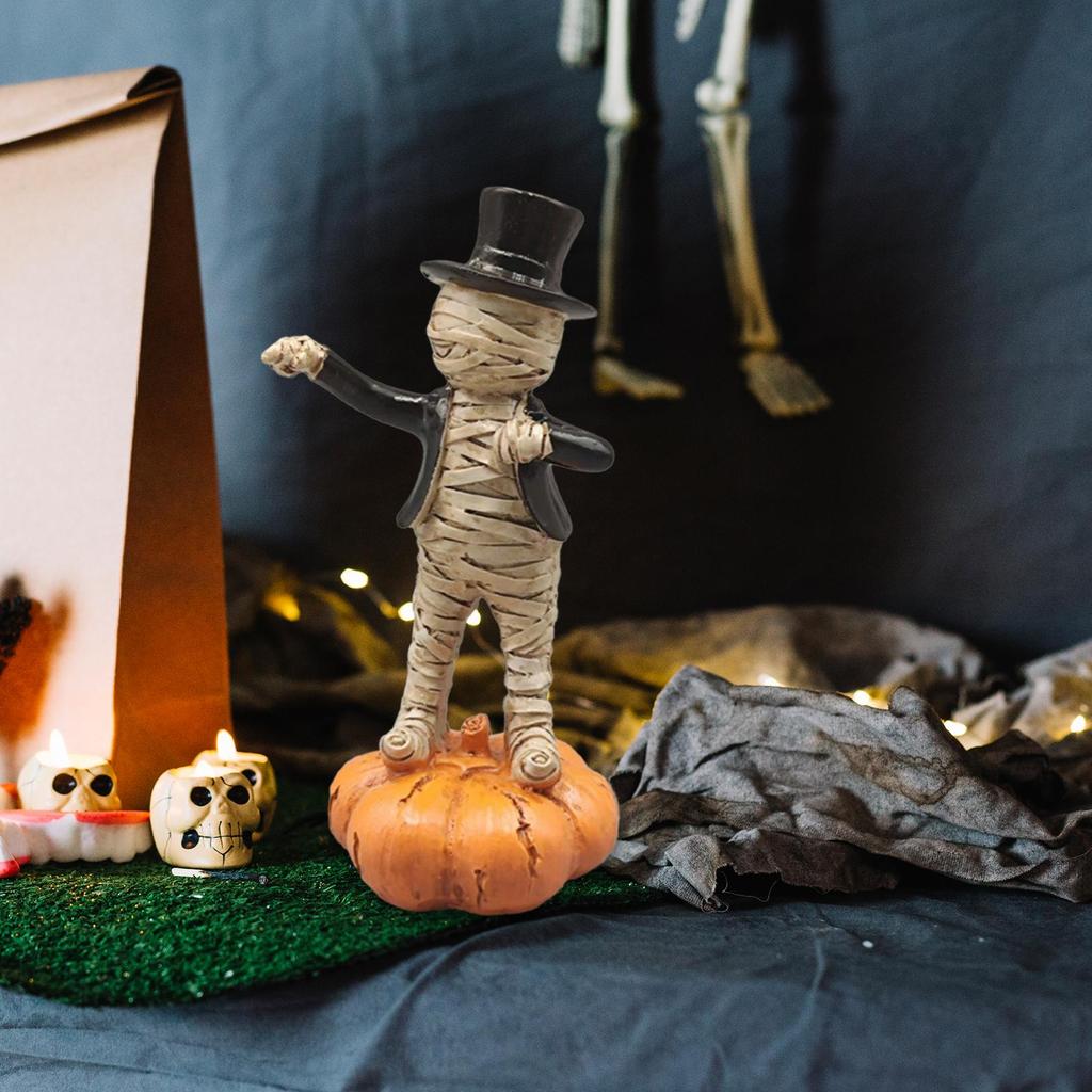 Collectible Figurine Dancing on Pumpkin Desktop Ornament Halloween Decoration for Bookshelf