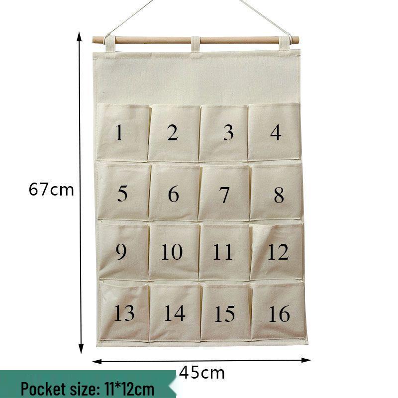 Multi-layer Fabric Hanging Storage Bag for Dormitory and Wardrobe Door, Wall-Mounted Phone Organizer