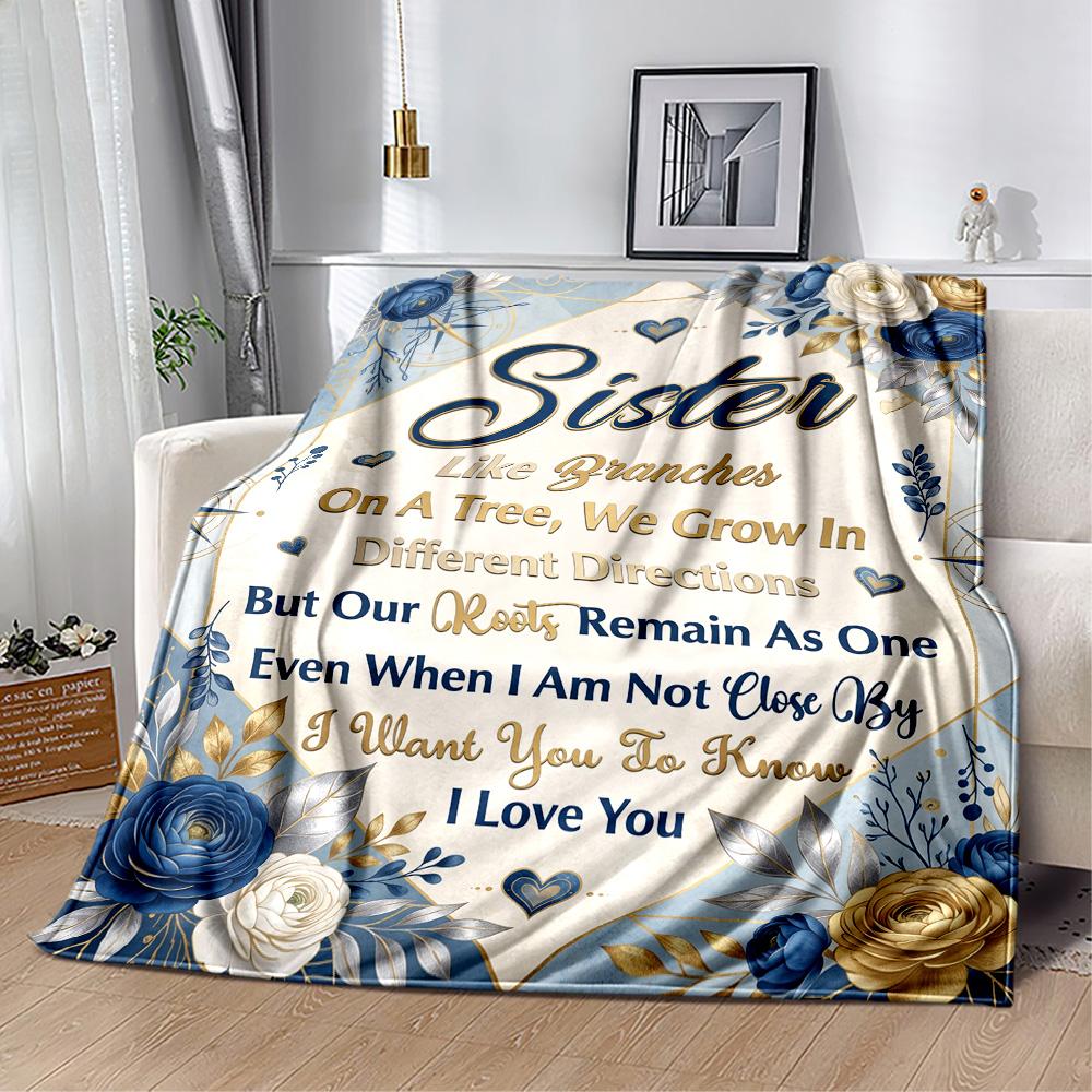 Love And Appreciation For Sister Flannel Blanket-Soft and Suitable for Sofas,Beds,Offices,Travel,All Seasons,Great Gift for Holidays and Birthdays.
