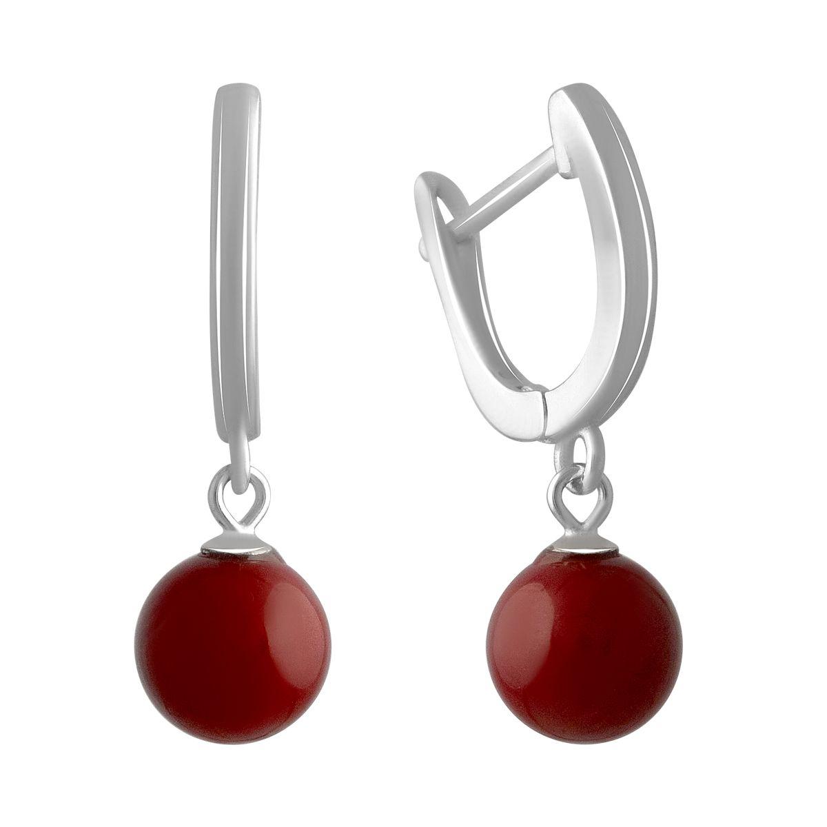 

Срібні сережки з фіанітами (2136125) червоний