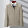 Spring and autumn high-end men's jackets, middle-aged and elderly dad wear business casual lapel mulberry silk men's jackets