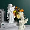 European Vintage Resin Angel Statue Fairy Garden Sculpture for Home Desk Shelf Decor Romantic Gift Collection
