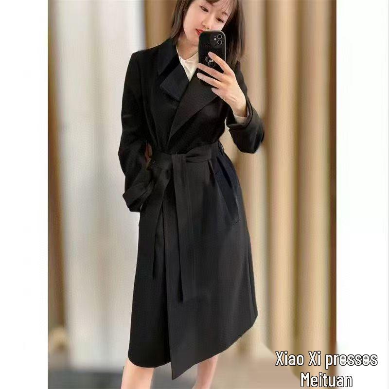 Autumn 2025 Women's Triacetate Blend Trench Coat