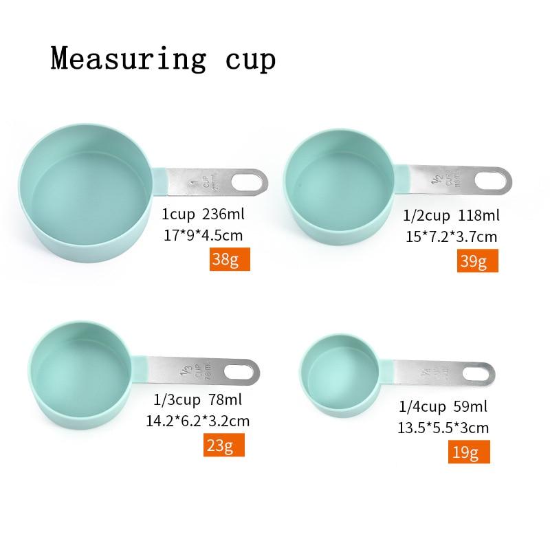 4pcs Measuring Spoons+Measuring Cup Measuring Tools Baking Accessories Stainless Steel Handle