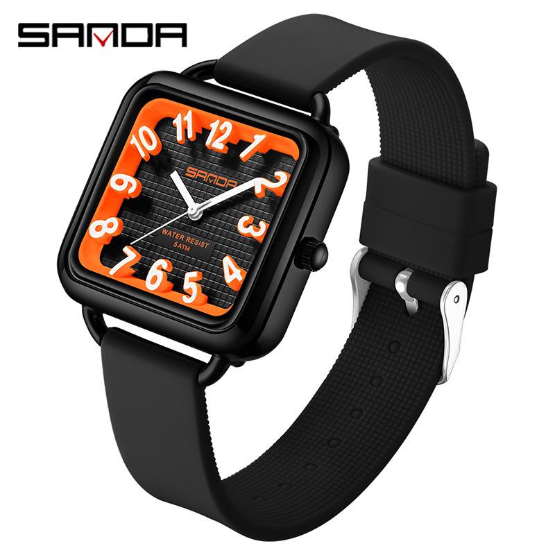 SANDA Student Quartz Exam Watch - Waterproof, Simple Design