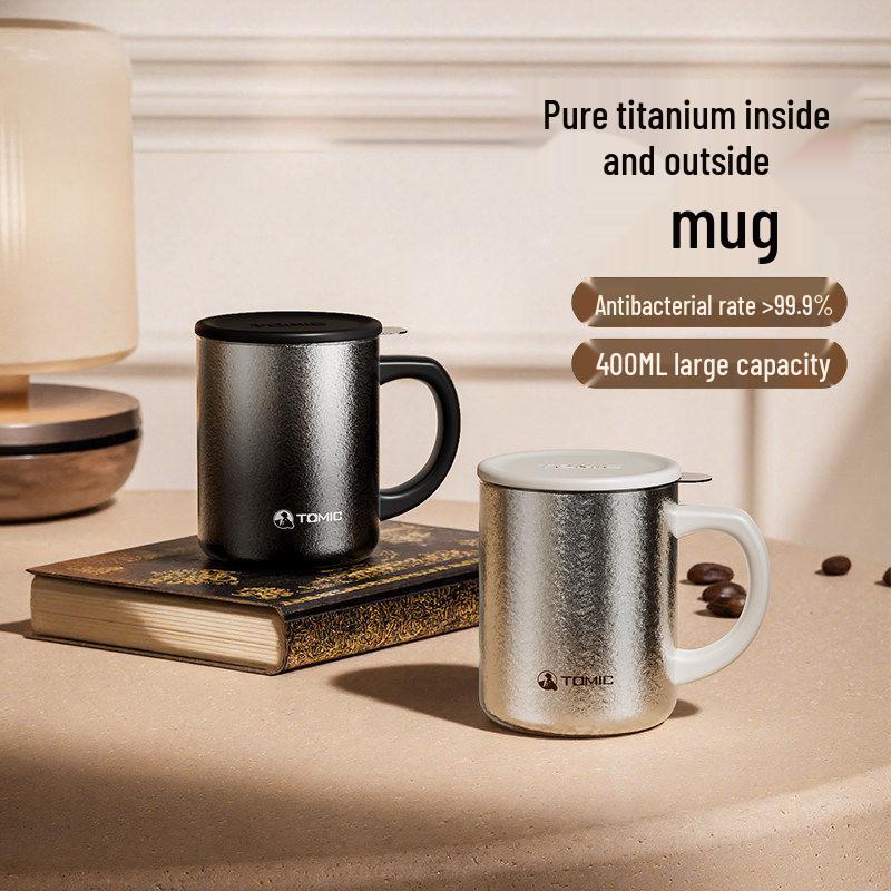 TeMeiKe Pure Titanium Mug with Lid - High-Quality Thermos for Coffee, Beer, or Water