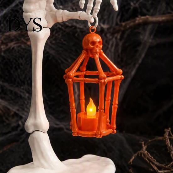 Unique Holiday Gift for Horror Fans Skeleton Arm Lantern, 3D Printed Halloween Hand Holding Light Up Lantern Spooky Bone Candle with LED Indoor