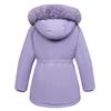 4-12 Years Kids Girls Winter Hooded Mid-Length Coat