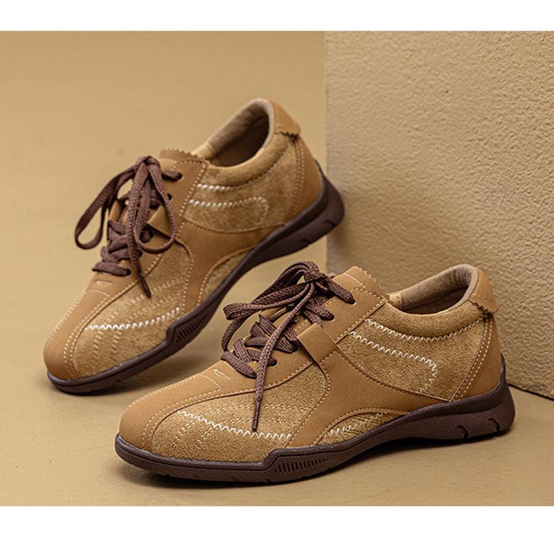 

Весенне-осенняя обувь Женские модные кроссовки Замшевая обувь Увеличение высоты 5 см Плоские Брендовые женские кроссовки 40 бежевый