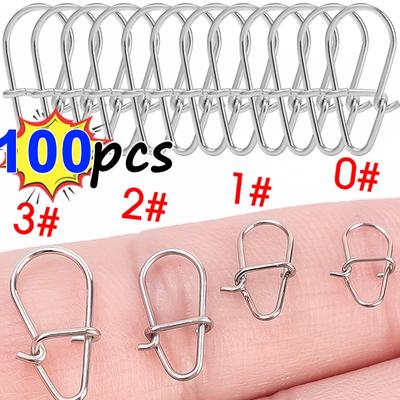 100 piezas/set Calabaza Acero Inoxidable Pesca Colgante Snap Anillas Divididas Ovaladas Conector de Bloqueo Rápido Giratorio de Barril de Alta Calidad Aparejo