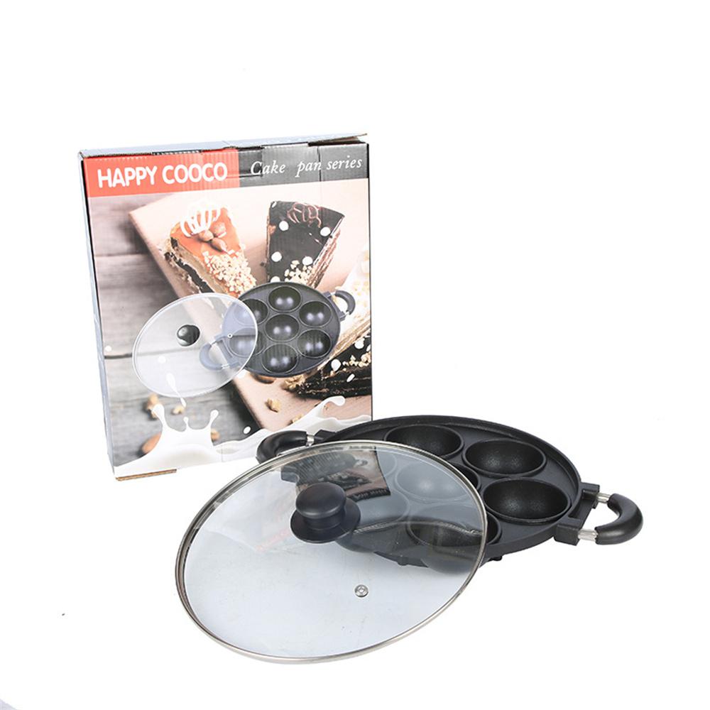 

Многоцелевая форма для выпечки с меньшим количеством дыма и флюсовым дном, форма для выпечки, 7 отверстий, противень для сыра с круглыми отверстиями, прочный, съедает меньше масла 1 чёрный