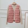 Womens Lightweight Down Vest V-Neck Loose Fit Short Plus Size Layering Fall 2025