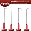 4 Pcs Hook And Pick Set Double Pointed Scribe Car Auto Oil Metal Pick O Ring Seal Puller Hooked Scriber Marking Tools For Carpenter Machinists