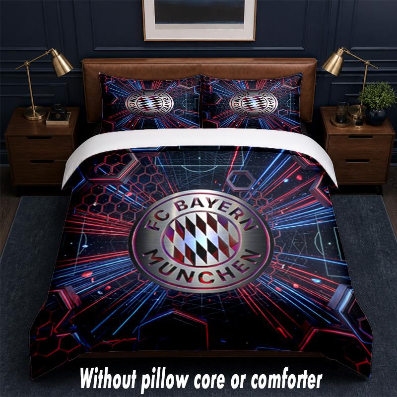Set Biancheria da Letto Design Bayern Monaco 1 Copripiumino + 2 Federe Morbido Traspirante Biancheria da Letto per la Casa