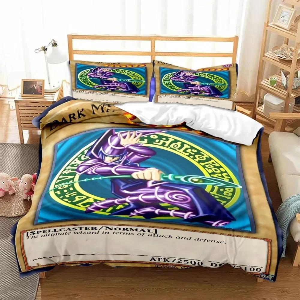 Anime Yu Gi Oh Card Blue Eyes White Dragon Cartoon Bedding Set Single Twin Double Queen King Cal King Size Bed Linen Set