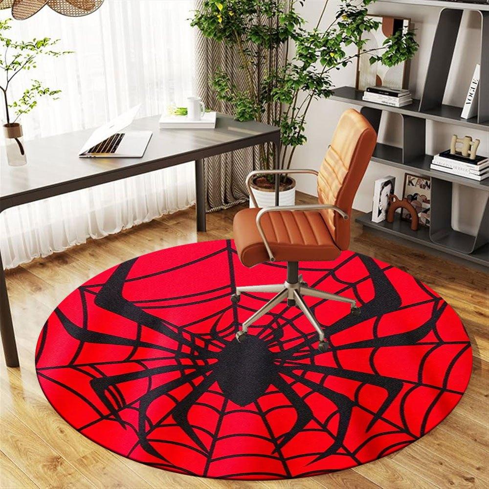 Spider Web Circle Sticker - Halloween DecorationRound Non-Slip chair mat chair carpet for office Rugs for Office Decor Gift For Valentine's Day Mother